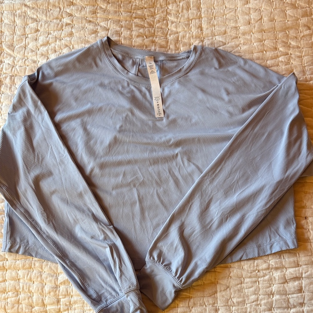 lululemon athletica Light Gray/Blue Long Sleeve Top